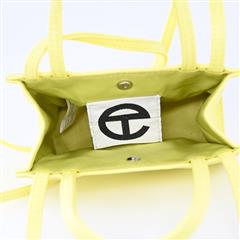 TELFAR Small Yellow Shopping Bag Double Strap Embossed Logo Bag